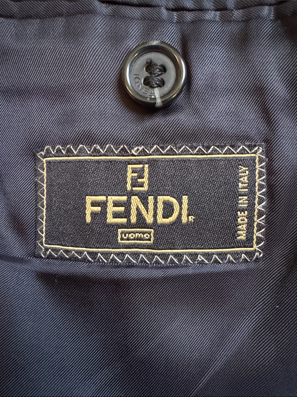 VTG Fendi Navy Blue Single-Breasted Blazer 3 Button Blazer 54R EU/44R US - Picture 2 of 15